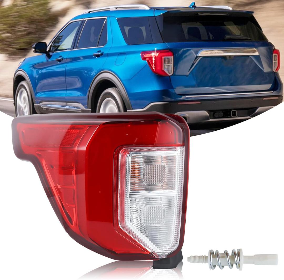 Left Tail light (Include Screws) Assembly Compatible with 2020-2023 Ford Explorer XLT Rear Tail light Tail Lamp Included Plastic Screw Stud With Thread Left Driver Side LB5Z13405F FO2800275
