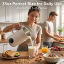35oz Nut Milk Maker, Compact Soy Milk Maker with 12 Blades, Automatic Almond Oat Milk Machine, Hot & Cold Functions,12H Timer, Auto Clean, Keep Warm, White Batch Plant-Based Milk Maker