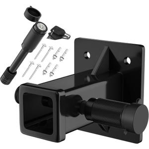 OGYE Bolt On Receiver Hitch with 5/8" Pin Dia Anti-Theft Hitch Lock,Hitch Wall Mount 2 Inch Opening Hitch Receiver Plate, Bumper Trailer Hitch Extender Receiver, Max Load 15000LBS