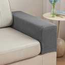 2Pcs Couch Arm Covers, Armrest Cover for Sofa, Sofa Arms Covers Washable Arms with Twist Pins Soft,Skin-Friendly for Pets (Texture Gray, Armrest Cover)