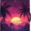 Luggage Cover Washable Suitcase Protector Anti-scratch Suitcase cover Fits 20-34 Inch Luggage (Coconut trees, S(20-22inch suitcase))
