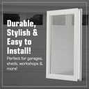 Veri Beond 4 Pack Vinyl-Framed Garage Door Window- UV-Resistant Organic Glass Panels Garage Door Window Inserts, Easy DIY Installation for Garage/Barn/Shed Doors - Weatherproof