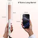 K&K Long Barrel Styler, 1 1/4 Inch Curling Iron with Clipped, Professional Ceramic Coating Hair Curler Wand, Dual MCH Heater up to 450F, Worldwide Voltage Curling Tongs for Traveling