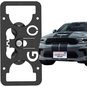 Front License Plate Holder Compatible with Dodge 2008-up Challenger, 2011-up Charger, 2011-up Durango, 2011-up Grand Cherokee, License Plate Mount, Bumper Grille Car Tag Frame with Anti-Theft Screws