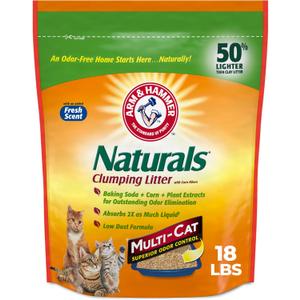ARM & HAMMER Naturals Clumping Cat, Litter Odor Control, Multi Cat Litter, 18 lb. Bag
