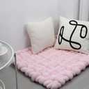 XHJRI Thickened Braided Knot Seat Mat, Knotted Floor Decorative Cushion, Handmade Baby Infant Playing Pad Nursery Rug (27.5 * 31.5 Inch, Pink)