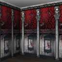 3Pcs Halloween Gothic Mansion Backdrop Decoration, Plastic Gothic Mansion Room Scene Setters Photography Background Wallpapers for Halloween Haunted House Party Decoration, 54×108 inches