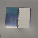 Koqye A6 Acrylic 6-Ring Binder Notebook, Blue Glitter Loose Leaf Personal Planner Budget Binder 90 Sheets Lined Refills Paper, Lay Flat Design, Gold Metal Round Ring for Student Refillable Travel Office Supplies