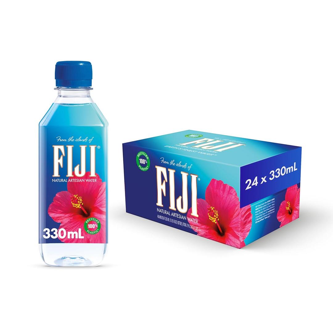 FIJI Natural Artesian Bottled Water 330mL / 11.15 Fl Ounce (Pack of 24) - 100% Natural Electrolytes - NEW, Best By: 11 MAR 2027