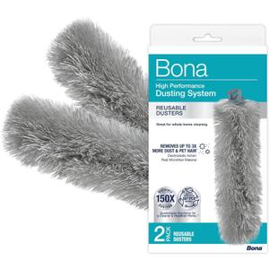 Bona Reusable Duster Refills - 2 Pack - High Performance Dusting System - Microfiber Dusters Remove Dust and Pet Hair for Whole-Home Cleaning