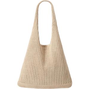 EIMMBD Crochet Bags for Women Beach Totes Bags Aesthetic Summer Tote Shoulder Hippie Bag Knit Bag (Standard Khaki)