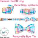 Unique style paws Easter Day Dog Collar with Bow Tie Blue Pink Grid Puppy Collar for Small Medium Large Boys Girls-XS