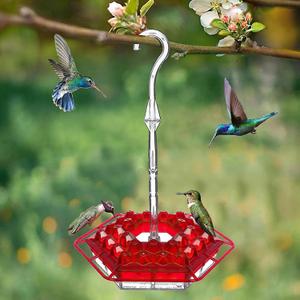 1PC Hummingbird Feeders for Outdoors, Hummingbird Feeder and Built-in Ant Moat, 30 Feeder Ports for Outdoors Hanging Ant and Bee Proof (Red)