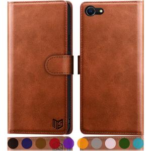 SUANPOT for iPhone 7/8/SE2/SE 3rd 2020/2022 4.7" RFID Blocking Wallet case Credit Card Holder,Flip Book PU Leather Phone case Cover Cellphone Women Men for Apple iPhone SE3 case Wallet Light Brown
