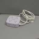 6 Ft Surge Protector Power Strip - 8 Widely Outlets with 4 USB Ports, 3 Side Outlet Extender with 6 Feet Extension Cord, Flat Plug, Wall Mount, Desk USB Charging Station, ETL,White