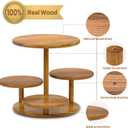 HURZMORO 4 Tier Round Cupcake Tower Stand for 50 Cupcakes,Wood Cake Stand with Tiered Tray Decor,Farmhouse Tiered Tray Decor,Cupcake Display for Birthday Graduation Baby Shower Tea Party