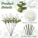 30 Pcs Faux Flowers Kiku White Included10 Small Mini Chrysanthemum and 20 Eucalyptus Stems Realistic Artificial Flowers Pom Pom Balls for Room Decor Floral Arrangements Centerpiece