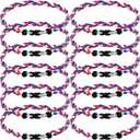 Zeyune 12 Pcs 18" Baseball Necklace for Boys Three Braided Rope Tornado Titanium Baseball Rope Necklace for Men Sport