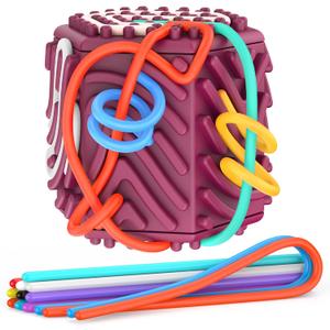 3D Upgraded Silicone Sensory Board with Built-in Storage  Fidget Travel Toys for Kids & Toddler, ADHD Autism Anxiety Relief Items (Red)