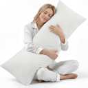 Oubonun Full Body Pillow for Adults, Soft and Fluffy Large Body Pillow for Sleeping, Premium Long Bed Pillow for Side Sleepers (20x54,Cream)