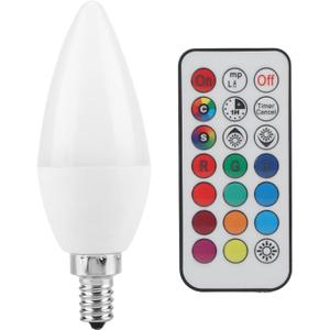 Color Changing RGB LED Light Bulbs, 3W Smart Bulbs with 12 Colors 2 Modes Remote Control, E27 E14 E12 B22 Candle Warmer Bulbs for Small Light Fixtures