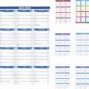 3 x 2025-2026 Wall Calendar 34.8" x 22.8" Large Vertical Yearly Wall Hanging Calenda with Julian Date from July 2025 to June 2026 Thick Paper Calendar 12 Month Annual Planner for Office Fridge(Blue)