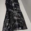 Women Sexy Tank Leather Dress, Gloves Not Included, Wetlook, Plus Size, Shiny Latex Hip Skirt (Small, Black)