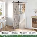 52" Bifold Sliding Barn Door Hardware Track Kit,Side Mounted Black J Shape Roller,Smoothly and Quietly,Assembly Easy,Fit Double 24" Bi-Folding Doors (Door Not Included)