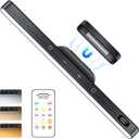 WILLED 5W Mirror Lights with Remote Control,3 Colors Adjustable Makeup Light with 120 LED,2500mAh Rechargeable Under Cabinet Lighting Wireless,Magnetic Stick on Touch Light for Closet,Bunk Bed