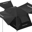 BLACKDOG Blackout Instant Cabin Tent with 3 Vestibules and Large Mesh Windows, Waterproof Anti-UV CampingTent, 2-4 Person Easy Setup Outdoor Tent for Camping, 130" L x 86.7" W x 72.9" H