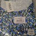 VISLILY Womens-Plus-Size-Summer-Tops Trendy Puff Short Sleeve T Shirts Cute Flowy Pleated Blouses Casual Crewneck Tunics Tee (Blue, XXXL)