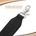 uxcell 22.83 Inch PU Leather Short Bag Strap with Clasp, Purse Handles Handbags Replacement Straps for Clutch Bag Crossbody Underarm Bags, Black, Silver Buckle
