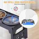 LALOBLUE Elevated Dog Bowls, Raised Dog Bowl with 2 Stainless Steel Dog Food Bowls, Dog Bowls Stand Adjusts to 5 Heights 2.95", 8.46", 9.65", 10.82", 12.01" for Small Medium Large Dogs Cats Pets,Black