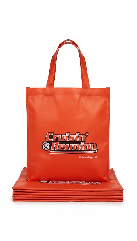 Red Tote Bags Set of 2, Bulk Pack Grocery Shopping Travel Business Activities advertisement Reusable Bag