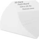 50 Pack White Foam Board for Projects, 11 x 13.7Inch Foam Core Baking Board Mat Board Center, 1/8Inch Thick Polystyrene Foam Sheet for School, Presentation, Signage & Art Crafting