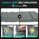 Hikenture Self Inflating Sleeping Pad for Camping, 3'' Ultra Thick Camping Pad with Pillow, 9.5 R-Value Insulated Camping Mattress, 4-Season Inflatable Foam Camping Mat for Car, Tent, Cot, Rectangular