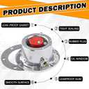 Hub Cap 3434024 Aluminum Hubcaps for Trailer Axle with Extra 4 Rubber Plugs and Gaskets Replaces Stemco 343-4024(Pack of 4)