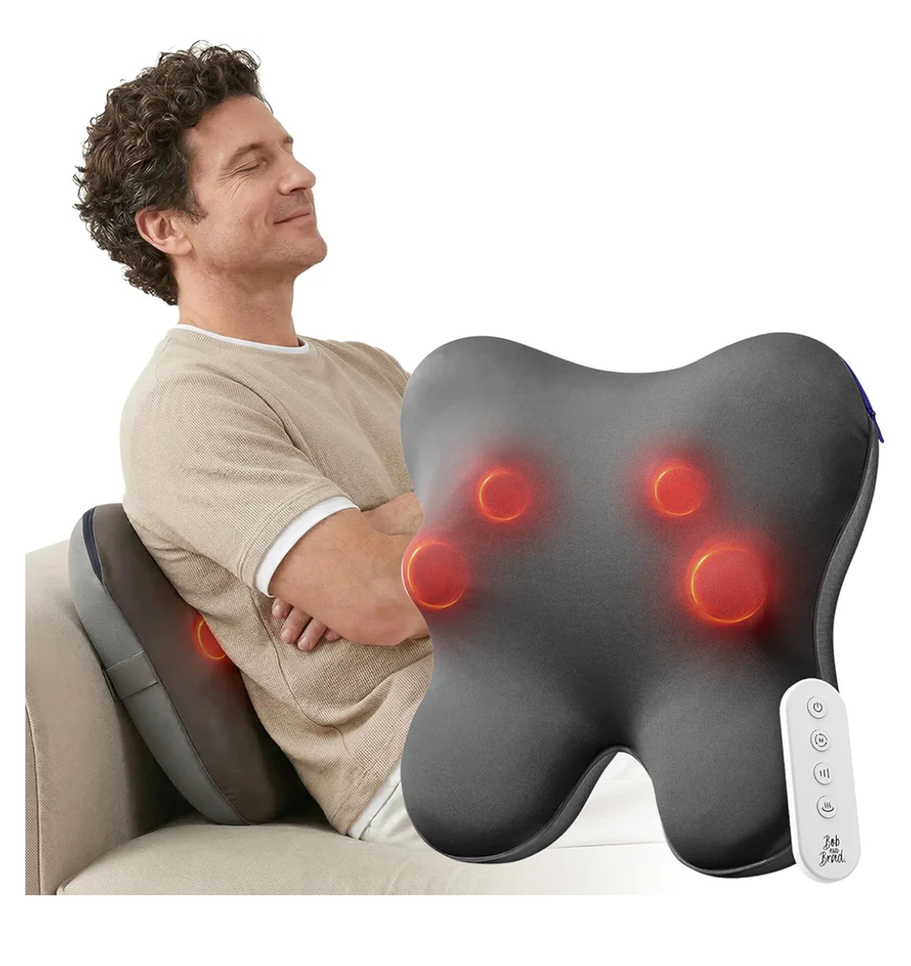 BOB AND BRAD Back Massager with Heat and Remote, EZBack Plus Shiatsu Massage Pillow with 3 Level, Kneading Deep Tissue Massage for Neck, Shoulder, Leg, Upper & Lower Back Pain Relief, FSA Eligible HSA