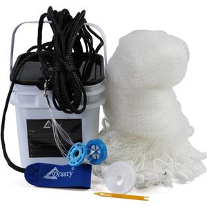 Drasry Saltwater Fishing Cast Net 3/8 and 1/4 Mesh with Heavy Duty Gray Sinker American Monofilament Fish Throw Net for Bait Trap 4FT Radius Drasry Saltwater Fishing Cast Net 3/8 and 1/4 Mesh with Heavy Duty Gray Sinker American Monofilament Fish Throw Net for Bait Trap 4FT Radius