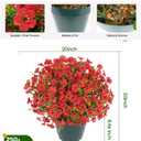 Velener Artificial Flowers for Outdoors- 20” Potted Plant Fake Silk Daisy Bush-UV Resistant Artificial Outdoor Plant for Front Porch, Garden, Yard, Patio Decor (Red)