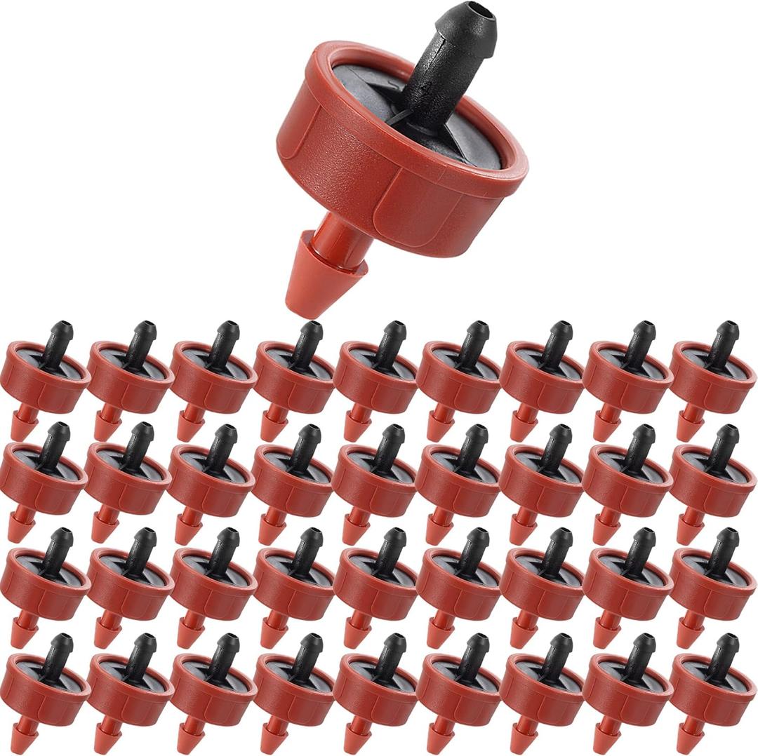 200Pcs 1 GPH Pressure Compensating Irrigation Spot Drippers,Constant Flow Barb Outlet Watering Dripper Emitters Heads Parts for 1/4 Inch Watering Tubing Line for Garden Pots Plant Irrigation Systems
