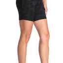 Colorfulkoala Women's High Waisted Biker Shorts with Pockets 6" Inseam Yoga Tummy Control Short (Large, Deep Grey Splinter Camo)