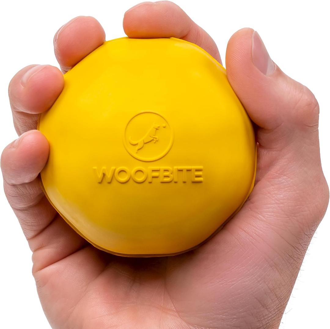WoofBite Indestructible Dog Ball - Lifetime Replacement - Durable Dog Toy for Aggressive Chewers - Safe, Non-Toxic Natural Rubber - Chew & Fetch - Tough, Heavy Duty - 3” (Tennis Ball Size)