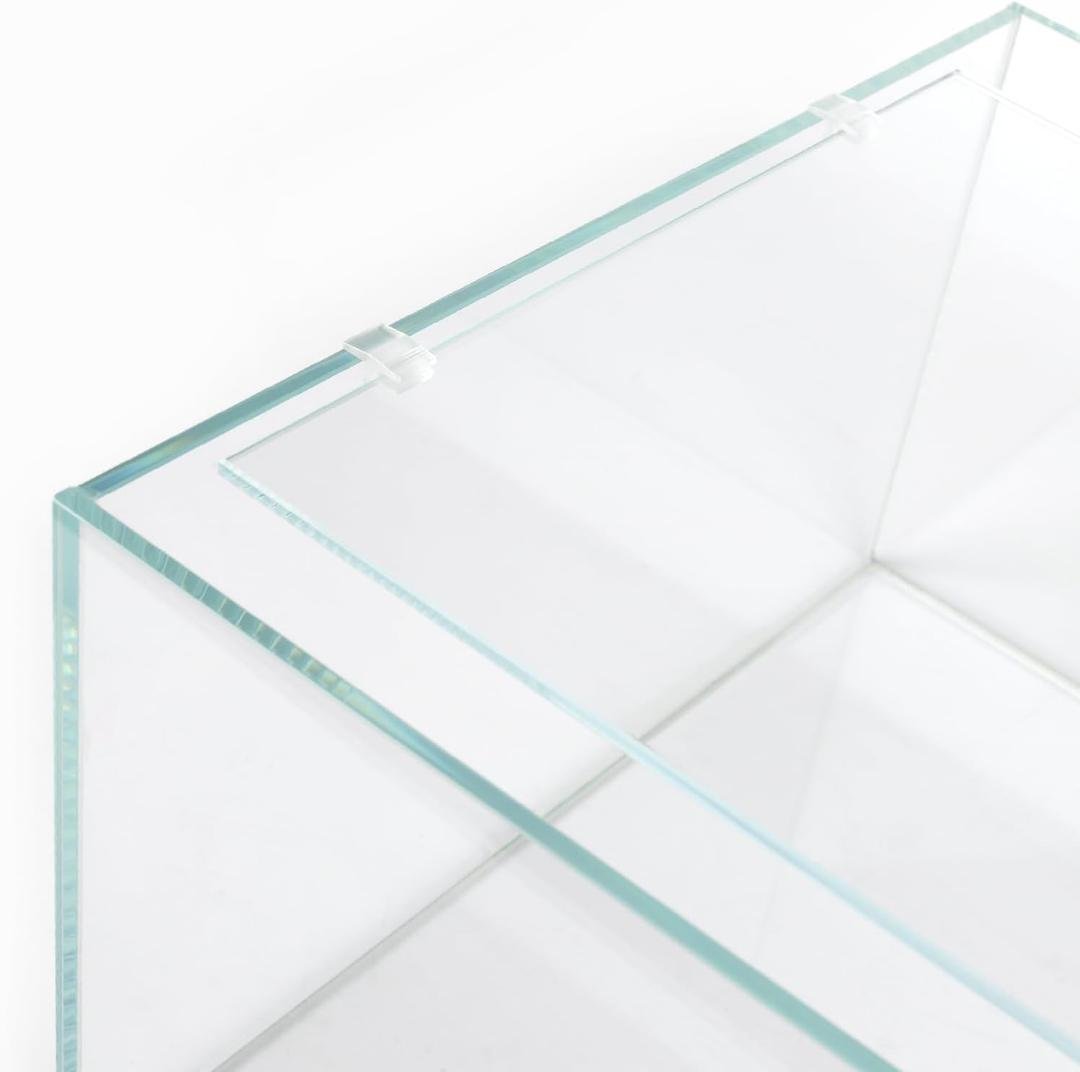LANDEN 4mm Thick Clear Glass Aquarium Lid, Includes 4 Clips for Secure Placement, 342 x 168mm(13.46x6.61 inches for 350-354mm Inner Length Aquariums, Adapted to LANDEN NA362226
