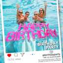 Shappy 20'' Happy Birthday Pool Large Floating Letter Balloons with Adhesive Dots Inflatable Pool Decorations for Summer Birthday Party