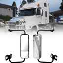 Left Chrome Door Mirror Fits For 2007 freightliner Century 1996-2017 Truck Side Mirror With Power Heated