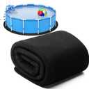18 ft Round Pool Liner Pad for Above Ground Swimming Pools Durable Puncture Resistant Floor Mat Extend Liner Life Polyester Geotextile Material(Black)