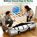 Mattress Vacuum Bag for Moving & Storage, Double Protection Mattress Moving System with Thickened Vacuum Bag, Protective Storage Bag & 4 Straps, Fits Memory Foam & Latex (King/California King)