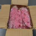 9 Pack Pink Christmas Bottle Brush Trees, Artificial Mini Christmas Tree Decorated Ornaments Small Pink Sisal Tree with Wood Base for Xmas Winter Snow Miniature Tabletop Home Decoration