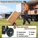800 LB Dolly Cart with 8" Solid Rubber Wheels, Heavy Duty Folding Hand Truck Dolly with Bungee Cords, Compact Foldable Alloy Steel Design for Warehouses, Homes, Offices, and Small Business